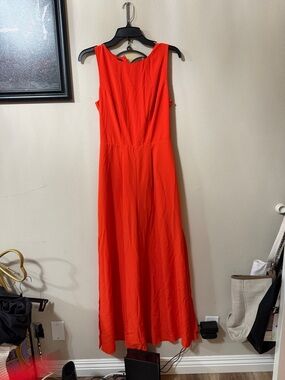 Bebe Women's Sleeveless Red Maxi Jumpsuit